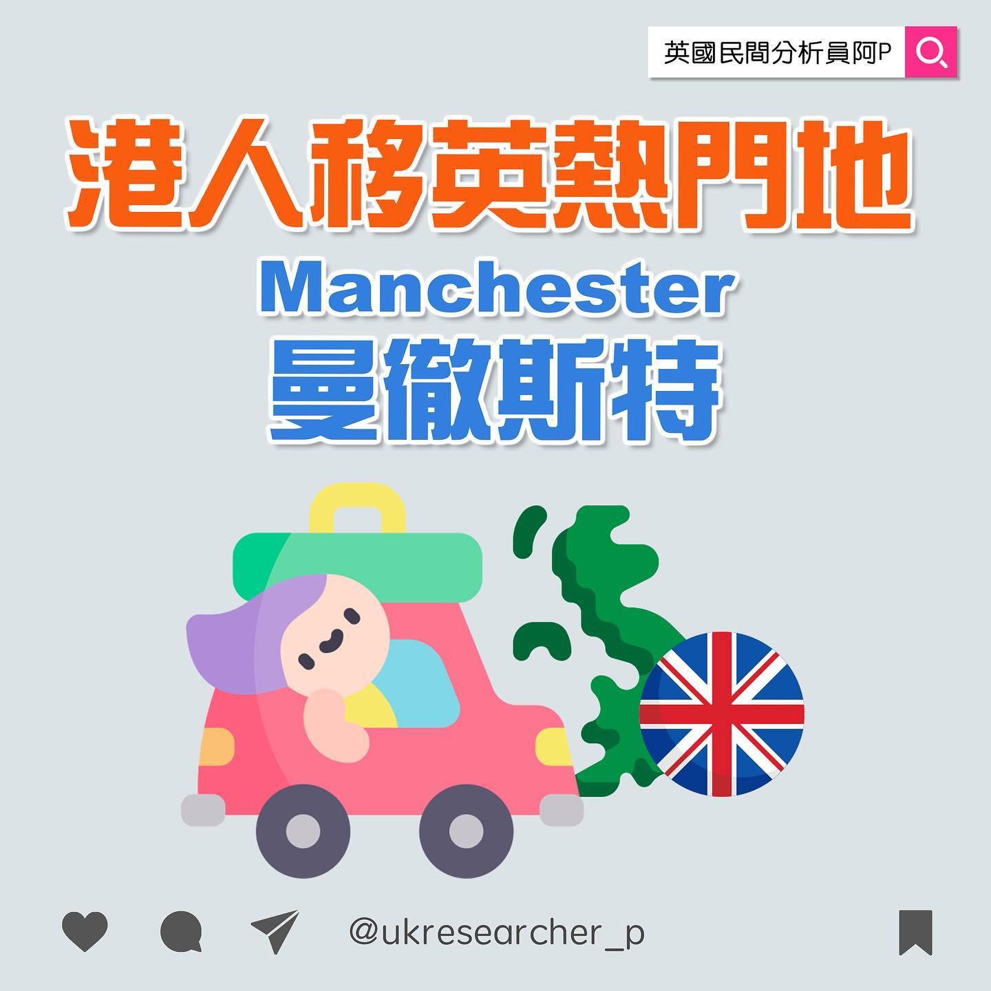 港人移英熱門地Manchester曼徹斯特